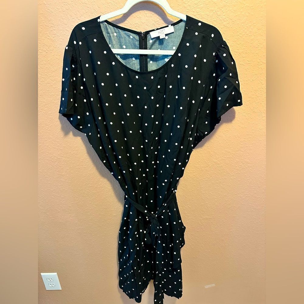 Loft plus black and white wrap dress